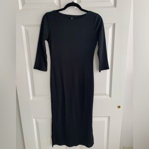 Uniqlo Women’s Midi Boat Neck Black Dress